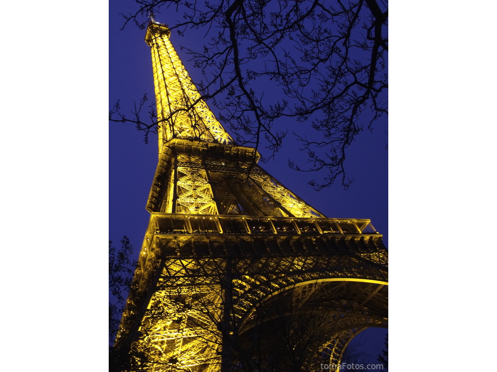 La Tour Eiffel iluminada al anochecer