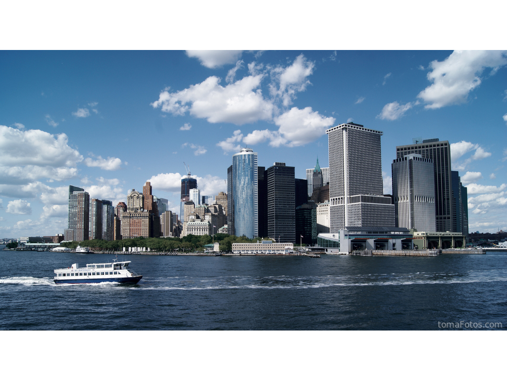 Vistas desde un ferry a Manhattan